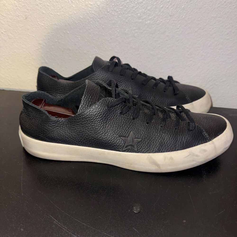 Converse Mens Size 11 One Star Prime Ox Low Top Shoes Black Leather Sneakers